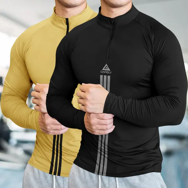Pack_Of_2_Black_&_Yellow_Premium_Polyester_Full_Sleeve_Henley_Neck_Regular_Fit_T-Shirt_For_Men
