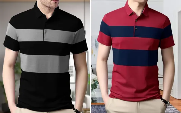 Black_&_Red_Premium_Cotton_Blend_Half_Sleeve_Polo_Neck_Regular_Fit_T-Shirt_For_Men_(Pack_Of_2)