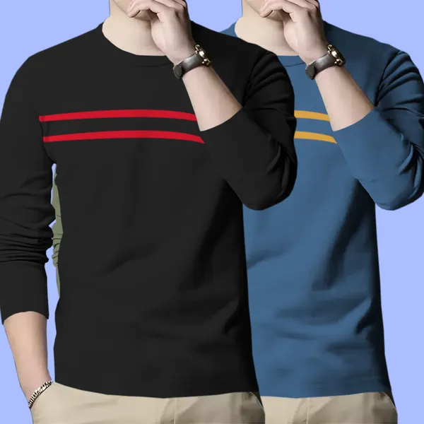 Black_&_Sky_Blue_Premium_Cotton_Blend_Full_Sleeve_Round_Neck_Regular_Fit_T-Shirt_For_Men_(Pack_Of_2)