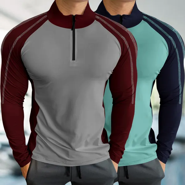 Maroon_&_Moisgreen_Premium_Polyester_Full_Sleeve_Henley_Neck_Regular_Fit_T-Shirt_For_Men_(Pack_Of_2)