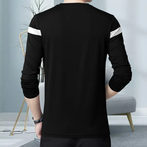 Pack_Of_2_Teal_Blue_&_Black_Premium_Cotton_Blend_Full_Sleeve_Round_Neck_Regular_Fit_T-Shirt_For_Men