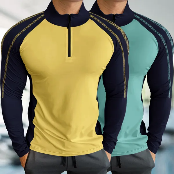 Yellow_&_Moisgreen_Premium_Polyester_Full_Sleeve_Henley_Neck_Regular_Fit_T-Shirt_For_Men_(Pack_Of_2)