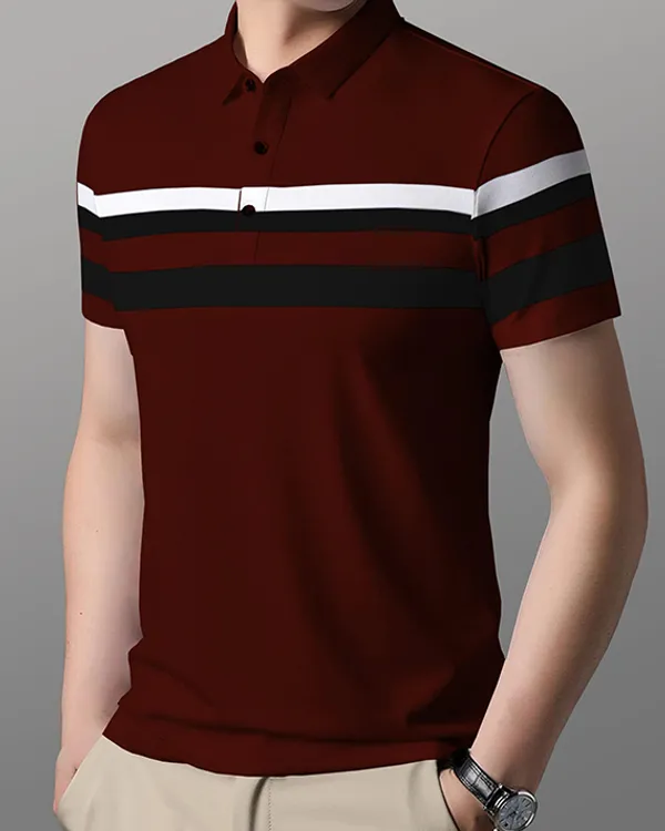 Brown_&_Maroon_Premium_Cotton_Blend_Half_Sleeve_Polo_Neck_Regular_Fit_T-Shirt_For_Men_(Pack_Of_2)