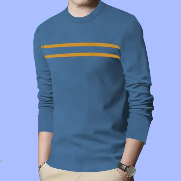 Sky_Blue_Premium_Cotton_Blend_Full_Sleeve_Round_Neck_Regular_Fit_T-Shirt_For_Men