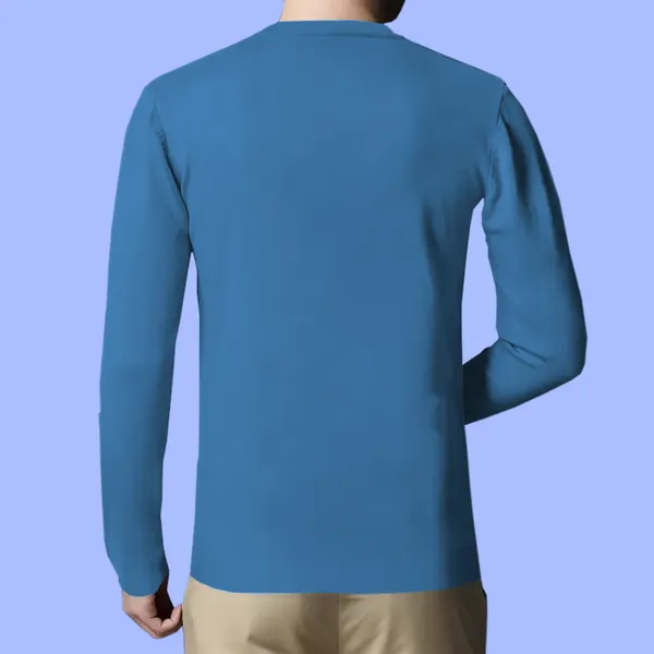 Sky_Blue_Premium_Cotton_Blend_Full_Sleeve_Round_Neck_Regular_Fit_T-Shirt_For_Men