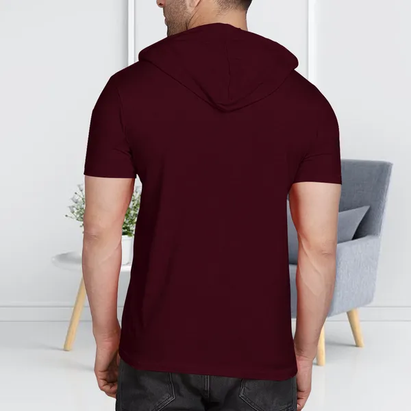 Maroon_&_Moisgreen_Premium_Cotton_Blend_Half_Sleeve_Hooded_Neck_Regular_Fit_T-Shirt_For_Men_(Pack_Of_2)
