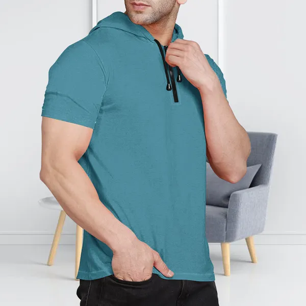 Maroon_&_Moisgreen_Premium_Cotton_Blend_Half_Sleeve_Hooded_Neck_Regular_Fit_T-Shirt_For_Men_(Pack_Of_2)