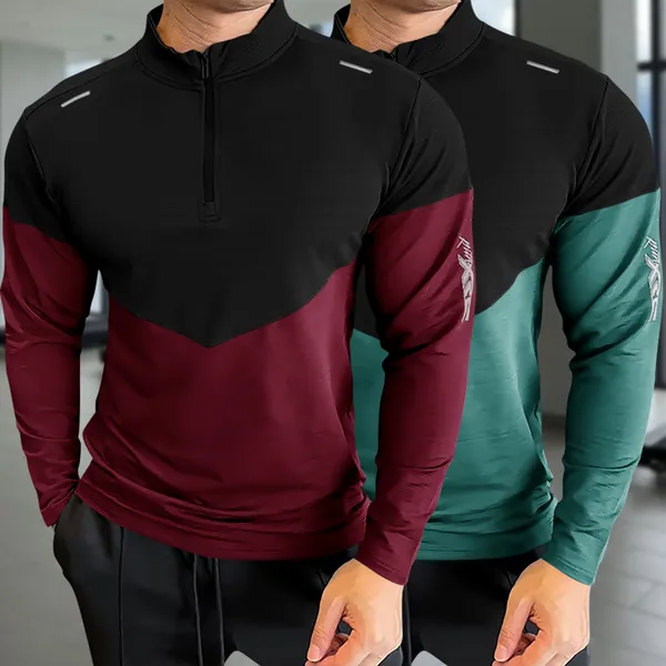 Pack_Of_2_Red_&_Moisgreen_Premium_Polyester_Full_Sleeve_Henley_Neck_Regular_Fit_T-Shirt_For_Men