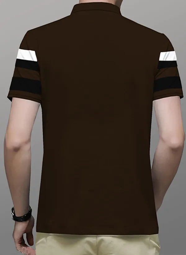 Brown_Premium_Cotton_Blend_Half_Sleeve_Polo_Neck_Regular_Fit_T-Shirt_For_Men