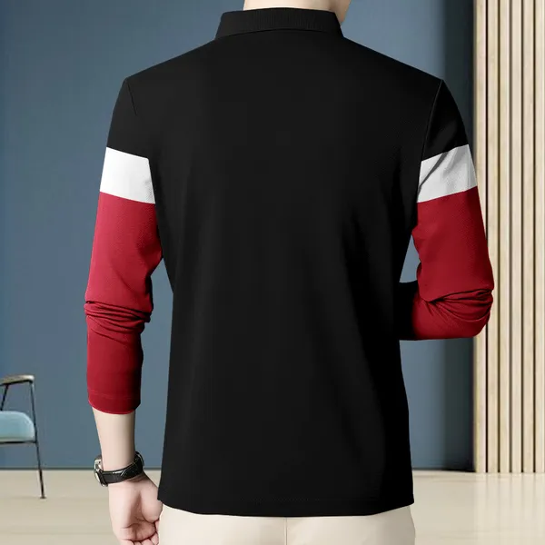 Maroon_&_Grey_Premium_Cotton_Blend_Full_Sleeve_Polo_Neck_Regular_Fit_T-Shirt_For_Men_(Pack_Of_2)