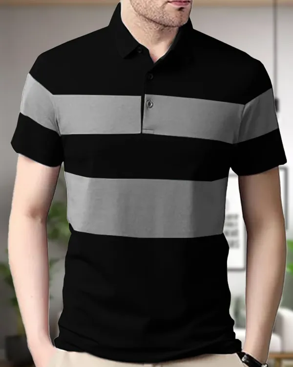 Black_Premium_Cotton_Blend_Half_Sleeve_Polo_Neck_Regular_Fit_T-Shirt_For_Men