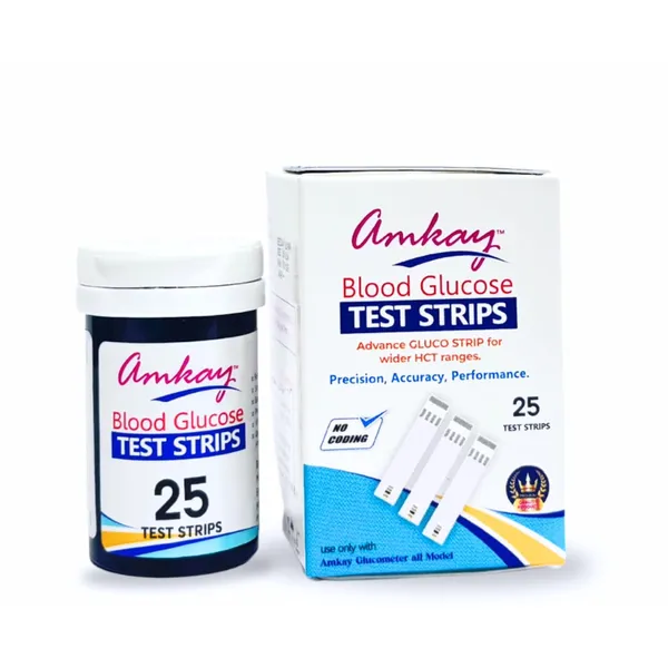 Gluco_Blood_Glucose_Test_Strips_|Compatible_with_Amkay_Glucometer_|Accurate_&_Easy_to_Use_(25_Count_)