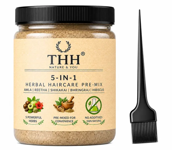 THH_5-in-1_Herbal_Haircare_Pre-Mix_Powder_with_Amla,_Reetha,_Shikakai,_Bhringraj_&_Hibiscus_(500g)_|_100%_Natural_Hair_Pack_for_Growth,_Strengthening_&_Cleansing,_No_Additives