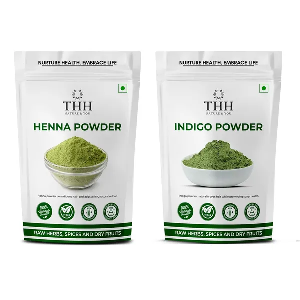 Pack_Of_2_Heena_And_Indigo_Powder_Pack_-_200G(100G_Each)_Organic_&_Natural_Mehndi_Powder_For_Hair_Colour_&_Hair_Care_Pack