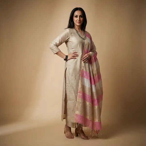 Cream_Banarasi_Cotton_Unstitch_Suit_For_Women