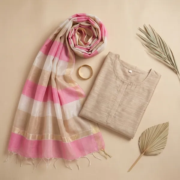 Cream_Banarasi_Cotton_Unstitch_Suit_For_Women