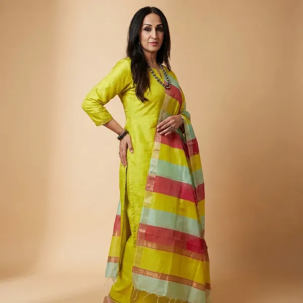 Yellow_Lemon_Banarasi_Cotton_Unstitch_Suit_For_Women