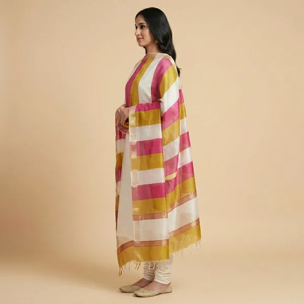 White_Banarasi_Cotton_Unstitch_Suit_For_Women