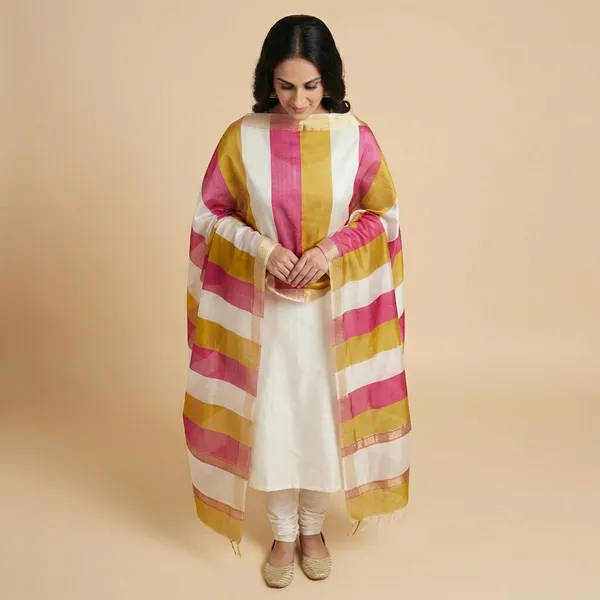 White_Banarasi_Cotton_Unstitch_Suit_For_Women