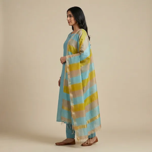 Light_Blue_Banarasi_Cotton_Unstitch_Suit_For_Women