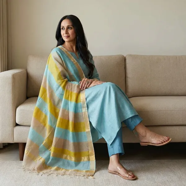 Light_Blue_Banarasi_Cotton_Unstitch_Suit_For_Women