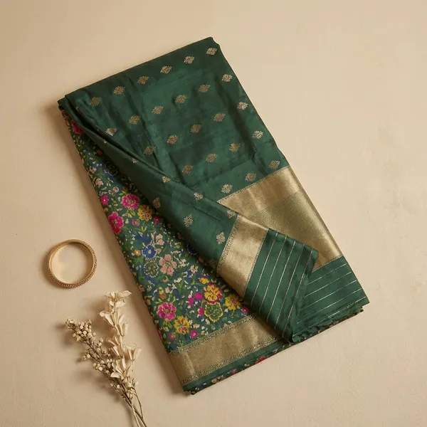 Bottle_Green_Banarasi_Unstitch_Suit_Unstich_For_Women