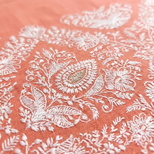 Orange_Organza_Chikan_Embroidry_Unstitch_Suit_For_Women