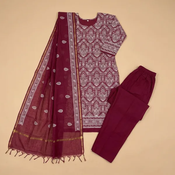 Red_Organza_Chikan_Embroidry_Unstitch_Suit_For_Women
