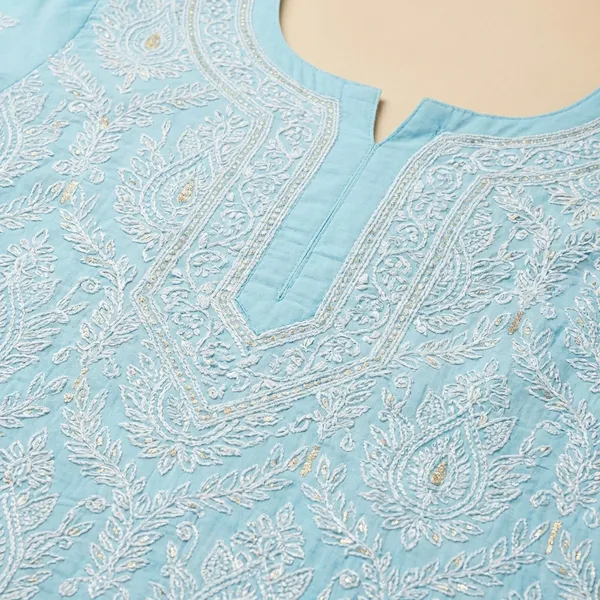 Sky_Blue_Organza_Chikan_Embroidry_Unstitch_Suit_For_Women