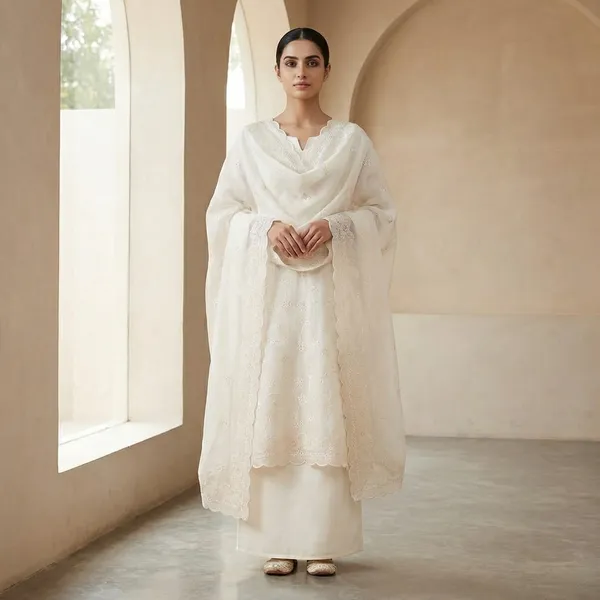 White_Mul_Chanderi_Solding_Resham_Embroidery_Cutwork_Border_Unstitch_Suit_For_Women