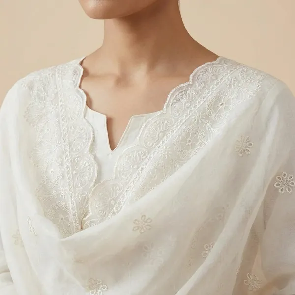 White_Mul_Chanderi_Solding_Resham_Embroidery_Cutwork_Border_Unstitch_Suit_For_Women