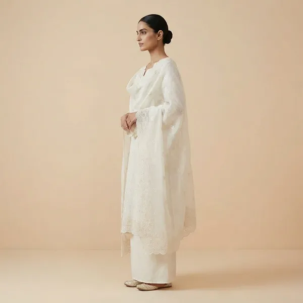 White_Mul_Chanderi_Solding_Resham_Embroidery_Cutwork_Border_Unstitch_Suit_For_Women