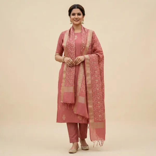 Peach_Pure_Mercerised_Unstitch_Suit_For_Women