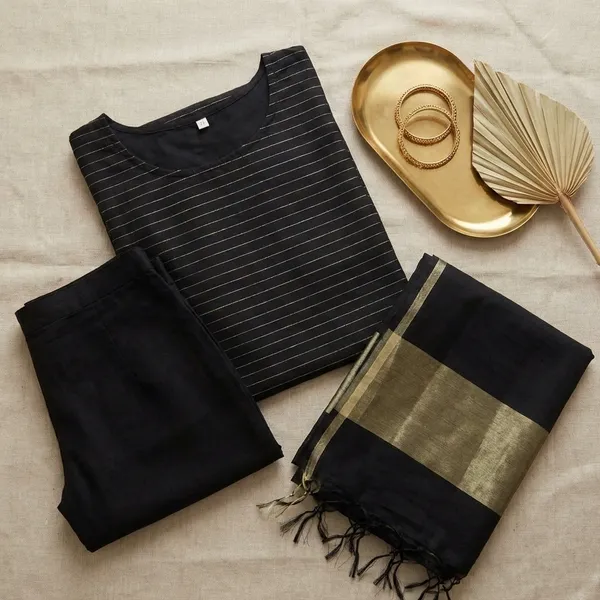 Black_Banarsi_Unstitch_Suit_Zari_Strip_Unstitch_Suit_For_Women