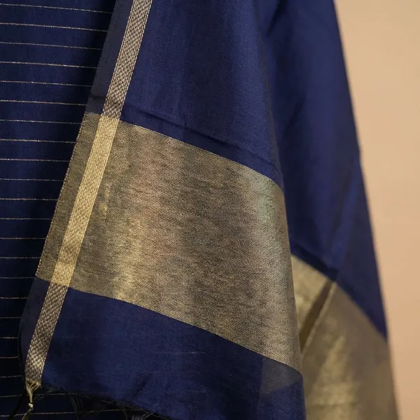 Navy_Blue_Banarsi_Unstitch_Suit_Zari_Strip_Unstitch_Suit_For_Women