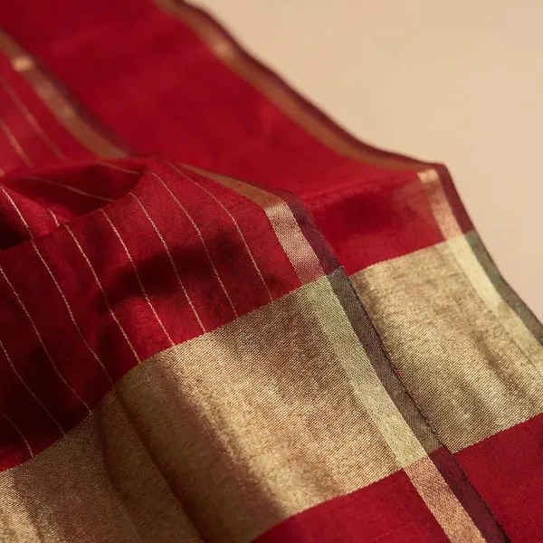 Red_Banarsi_Unstitch_Suit_Zari_Strip_Unstitch_Suit_For_Women