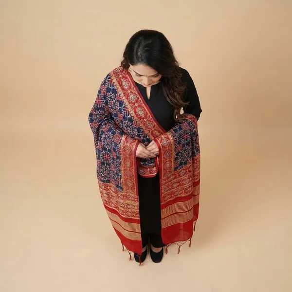 Magenta_Black_Banarasi_Silk_Unstitch_Suit_For_Women