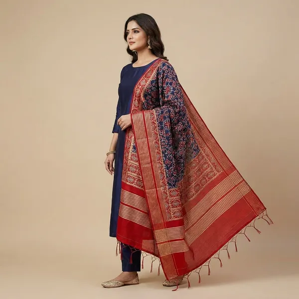Dark_Blue_Banarasi_Silk_Unstitch_Suit_For_Women