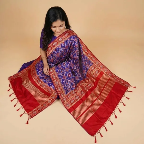 Royal_Blue_Banarasi_Silk_Unstitch_Suit_For_Women