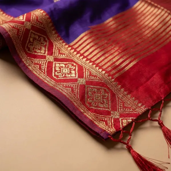 Royal_Blue_Banarasi_Silk_Unstitch_Suit_For_Women