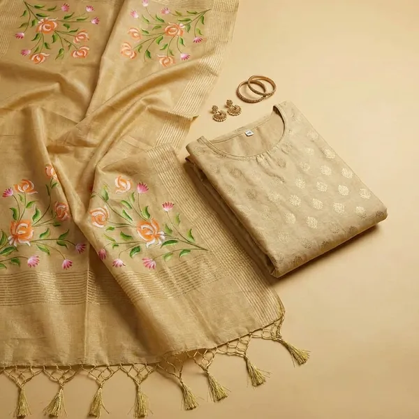 Light_Brown_Banarasi_Pure_Musraisd_Unstitch_Suit_For_Women