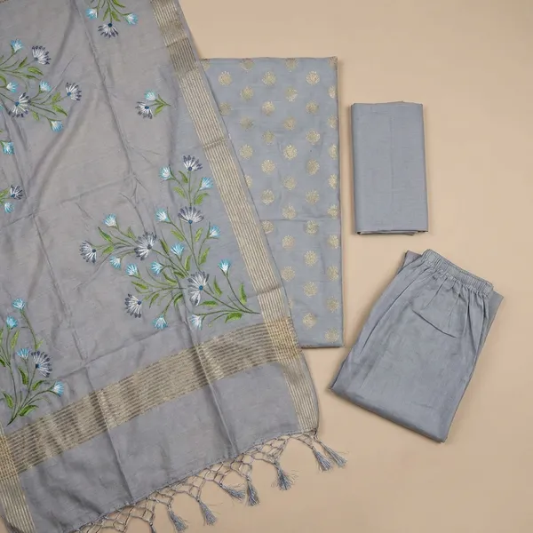 Grey_Banarasi_Pure_Musraisd_Unstitch_Suit_For_Women