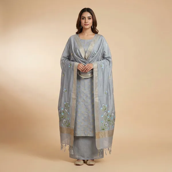 Grey_Banarasi_Pure_Musraisd_Unstitch_Suit_For_Women