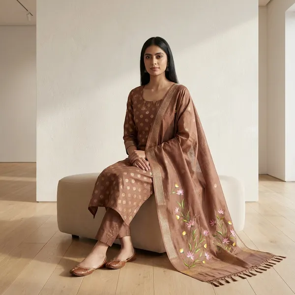 Brown_Banarasi_Pure_Musraisd_Unstitch_Suit_For_Women
