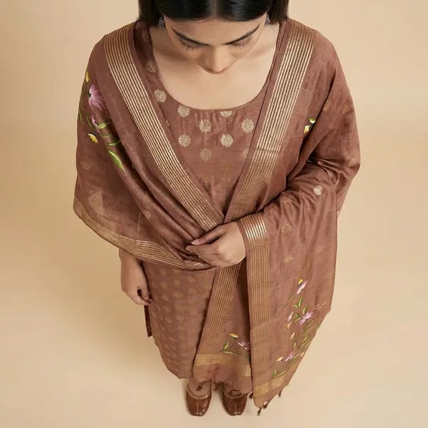 Brown_Banarasi_Pure_Musraisd_Unstitch_Suit_For_Women