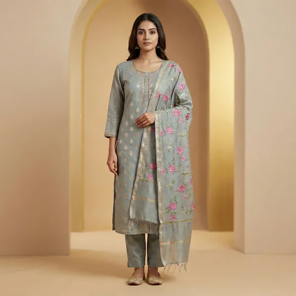 Grey_Banarasi_Pure_Cotton_Unstitch_Suit_For_Women
