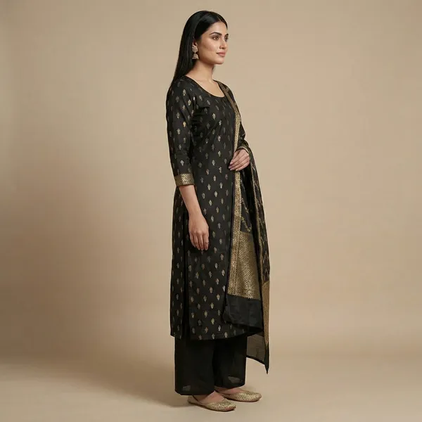 Black_Banarasi_Katan_Unstitch_Suit_For_Women
