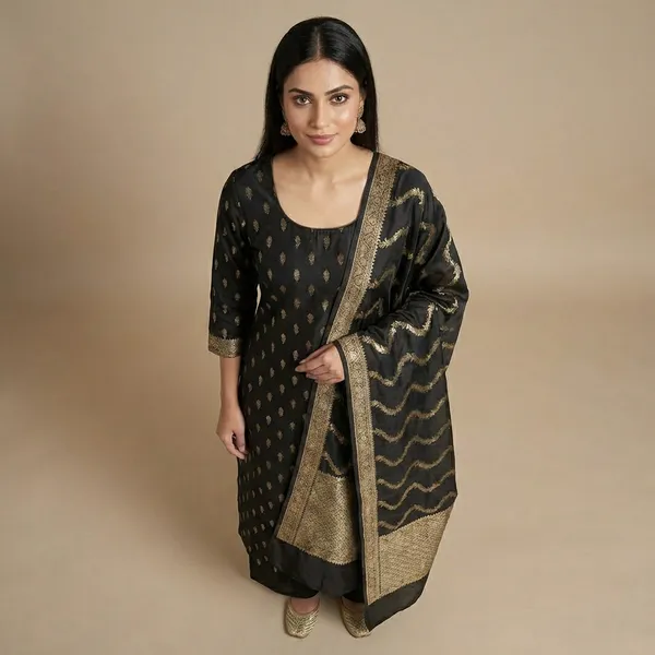 Black_Banarasi_Katan_Unstitch_Suit_For_Women