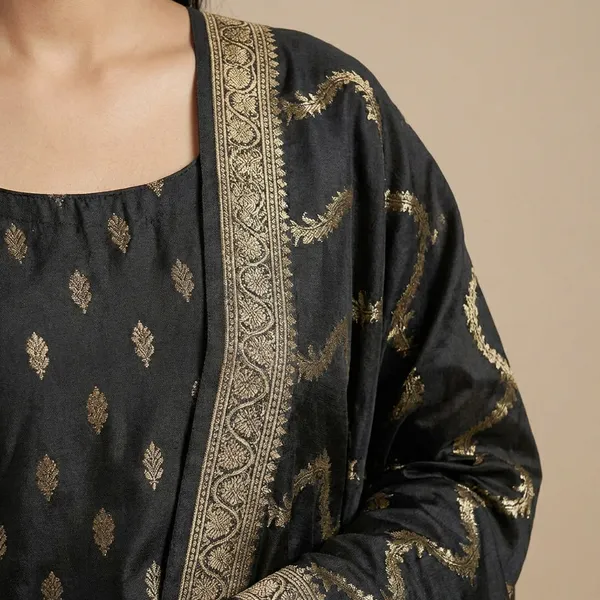 Black_Banarasi_Katan_Unstitch_Suit_For_Women