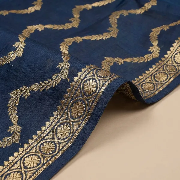 Navy_Blue_Banarasi_Katan_Unstitch_Suit_For_Women